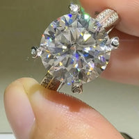 5 Carat Moissanite Sterling Silver Ring Giulia - Radiant Women's Ring Velanci