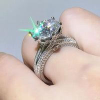 Sterling Silver Moissanite Ring Lucia - 5 Carat Brilliance Women's Ring Velanci