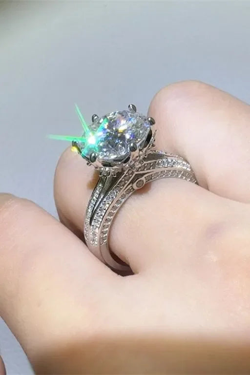 Sterling Silver Moissanite Ring Lucia - 5 Carat Brilliance Women's Ring Velanci