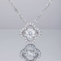 Sterling Moissanite Flower Pendant Necklace - Delicate Chic Velanci