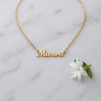 Personalized Custom Name Necklace - Engraved 18K Gold Stainless Steel Velanci