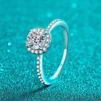 Minimalist Ring Giovanna - 1 Carat Moissanite Halo Silver Women's Ring Velanci