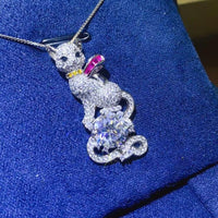 2 Carat Moissanite Necklace - Platinum-Plated Sterling Shine Velanci