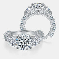 8 Carat Moissanite Ring Alessia - Sterling Silver Sparkle Women's Ring Velanci