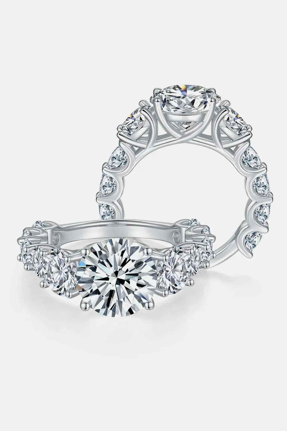 8 Carat Moissanite Ring Alessia - Sterling Silver Sparkle Women's Ring Velanci