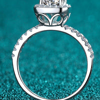 Moissanite Ring Giulia - 2 Carat Square Halo Minimalist Women's Ring Velanci