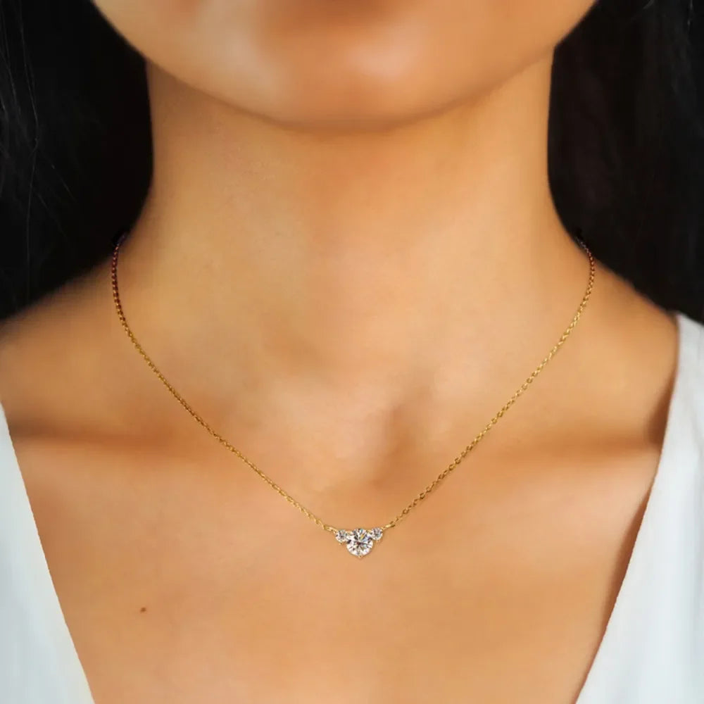 1.2 Carat Moissanite Sterling Silver Necklace - D Color VVS1 Velanci