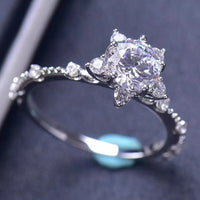 One Carat Moissanite Ring Giulia - Six-Prong Rose Gold Women's Ring Velanci