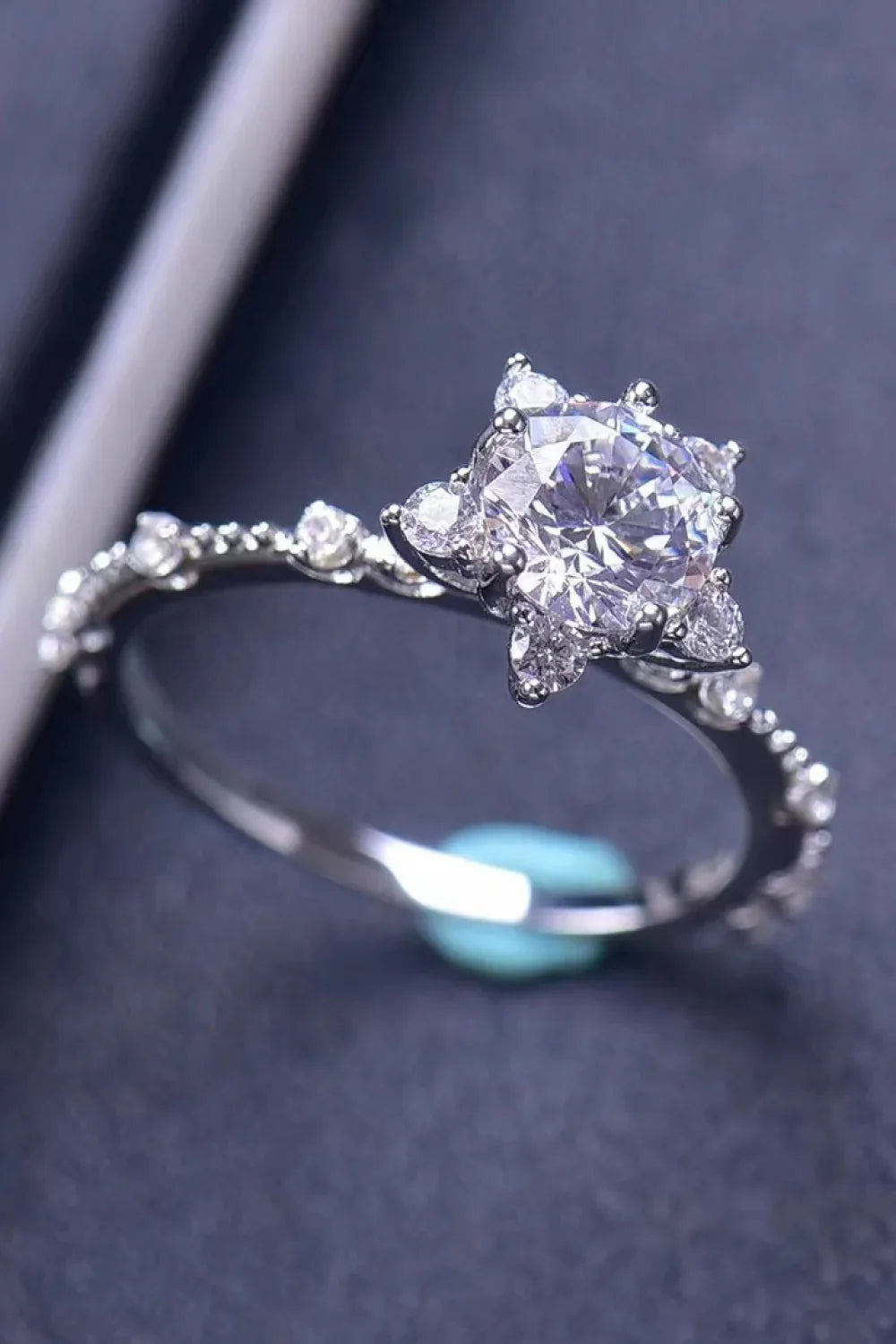 One Carat Moissanite Ring Giulia - Six-Prong Rose Gold Women's Ring Velanci