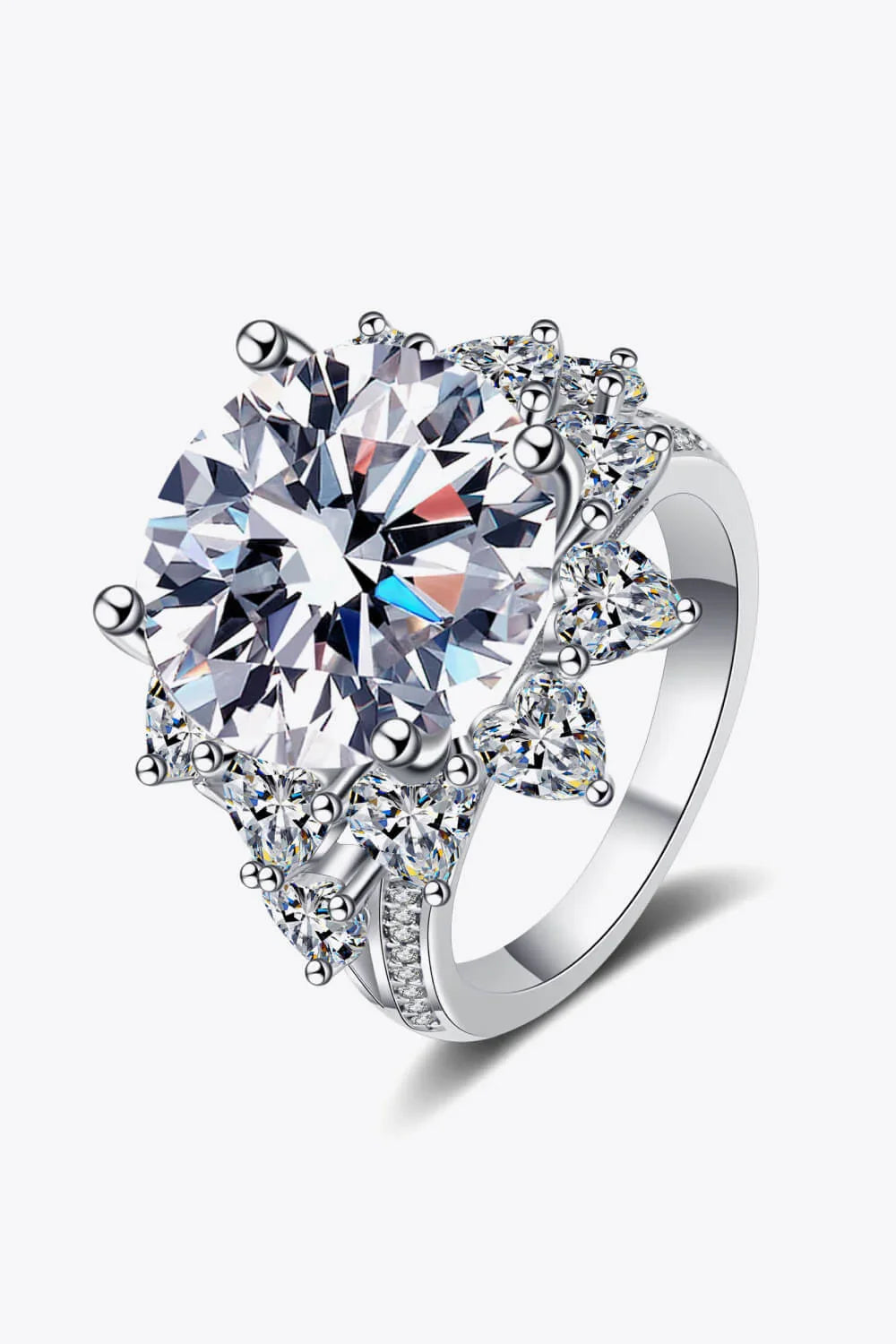 Ring Isabella - 10 Carat Moissanite Flower Halo Sparkle Women's Ring Velanci