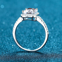 Ring Giulia - 2 Carat Moissanite Halo Sterling Silver Women's Ring Velanci