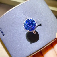 5ct Moissanite Sterling Silver Ring Giovanna - Halo Shine Women's Ring Velanci