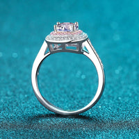 1-Carat Moissanite Ring Livia - Sterling Silver Halo Women's Ring Velanci