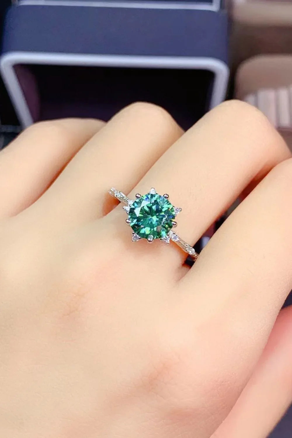 Moissanite Ring Allegra - 1 Carat Platinum-Plated Shine Women's Ring Velanci