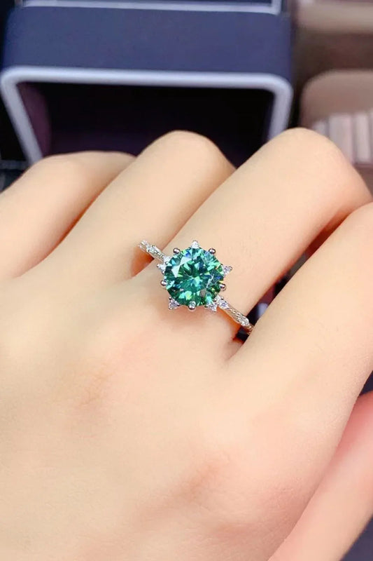 Moissanite Ring Allegra - 1 Carat Platinum-Plated Shine Women's Ring Velanci