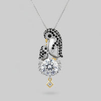 2 Carat Moissanite Necklace - Sterling Silver Setting Velanci
