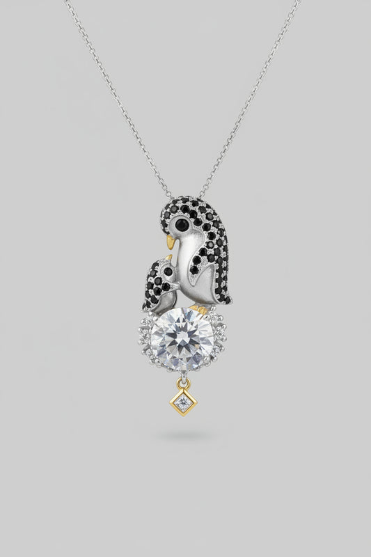 2 Carat Moissanite Necklace - Sterling Silver Setting Velanci