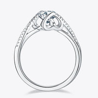 Ring Alessia - 1 Carat Moissanite Sterling Silver Twist Women's Ring Velanci