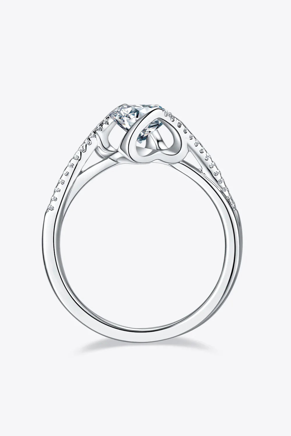 Ring Alessia - 1 Carat Moissanite Sterling Silver Twist Women's Ring Velanci