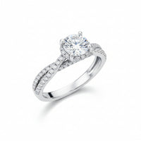 Sterling Silver Moissanite Ring Alessia - All Day Comfort Fit Women's Ring Velanci