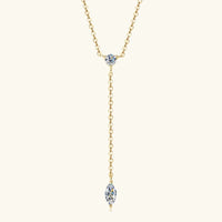 VVS1 Moissanite Y-Drop Necklace - 18K Gold-Plated Silver Velanci