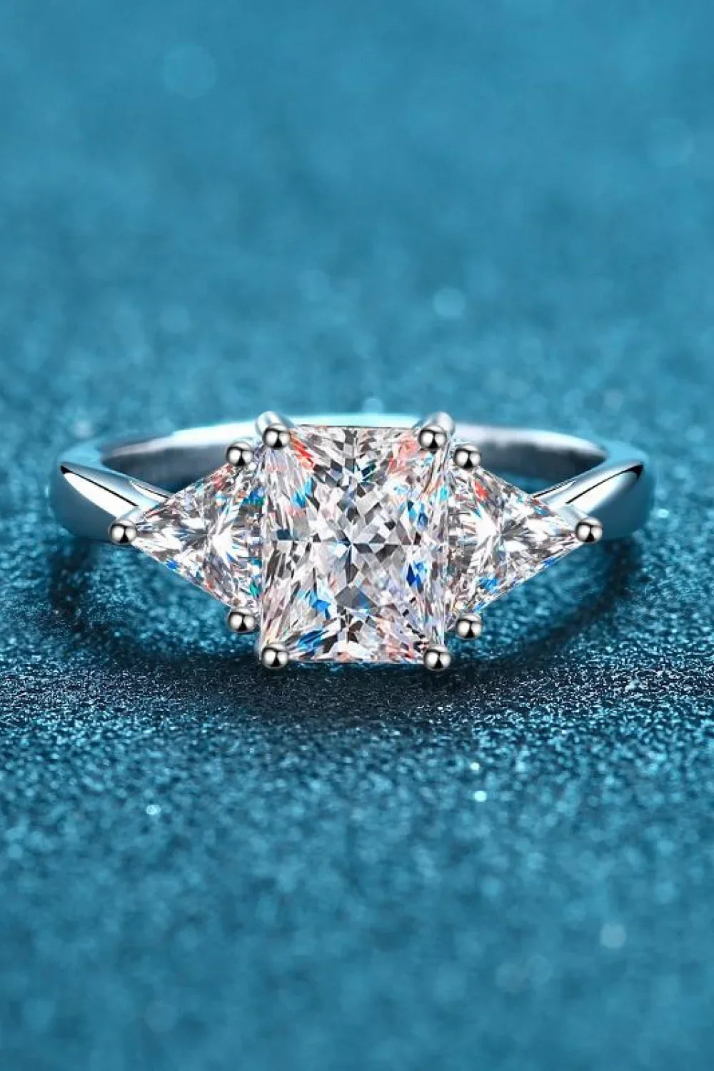 3 Carat Moissanite Ring Valentina - Rhodium-Plated Shine Women's Ring Velanci