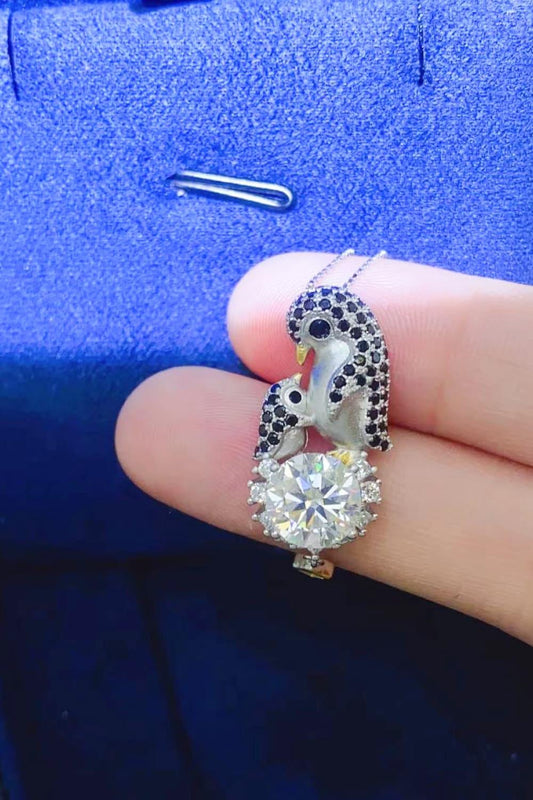 2 Carat Moissanite Necklace - Sterling Silver Setting Velanci