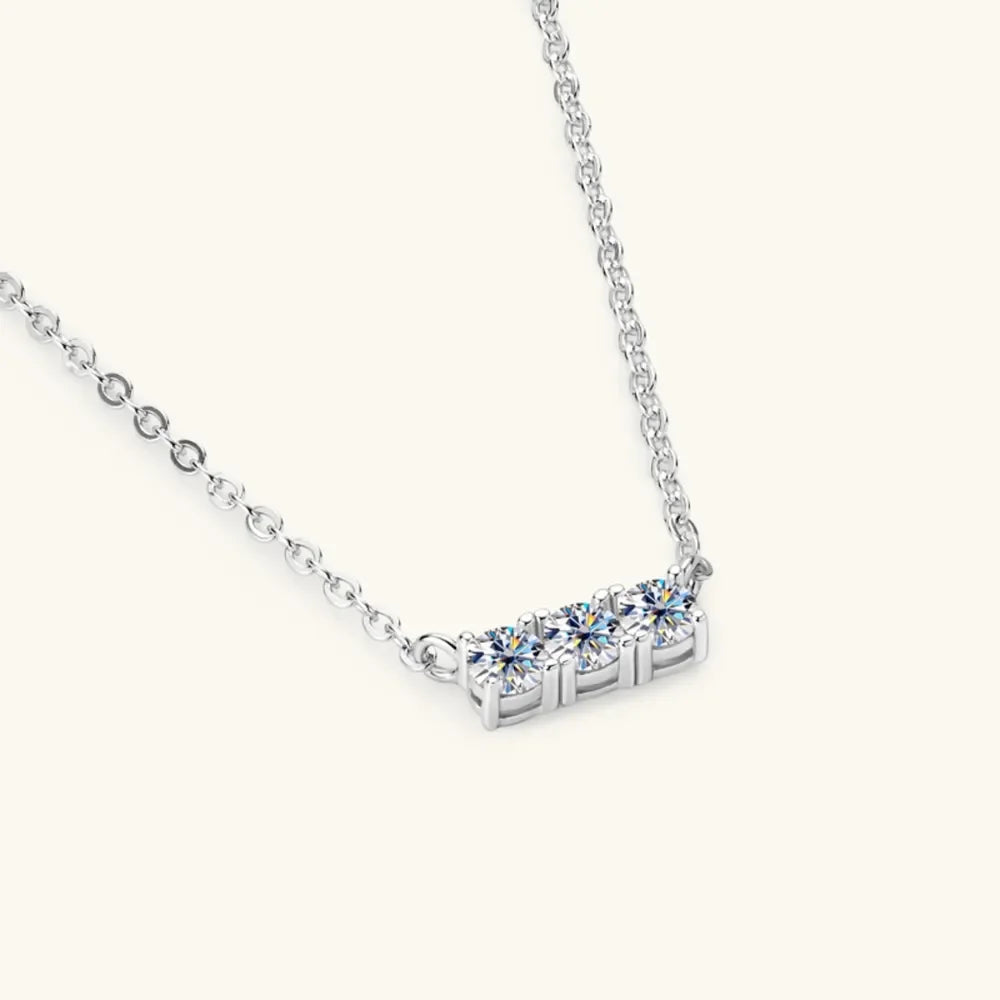 Moissanite Necklace - 18K Plated Sterling Silver Sparkle Velanci