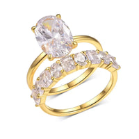 Moissanite Ring Alessia - 4.5ct Sterling Silver 2-Piece Set Women's Ring Velanci