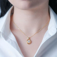 2 Carat Moissanite Necklace - Gold Plated Sterling Silver Velanci