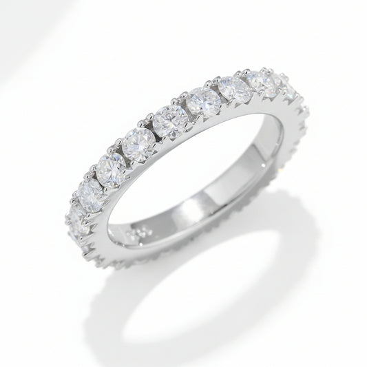 2.3 Carat Moissanite Eternity Ring Giulia - Sterling Silver Women's Ring Velanci