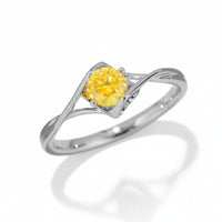 Moissanite Ring Giovanna - 0.5 Carat Pink Sparkle In Silver Women's Ring Velanci