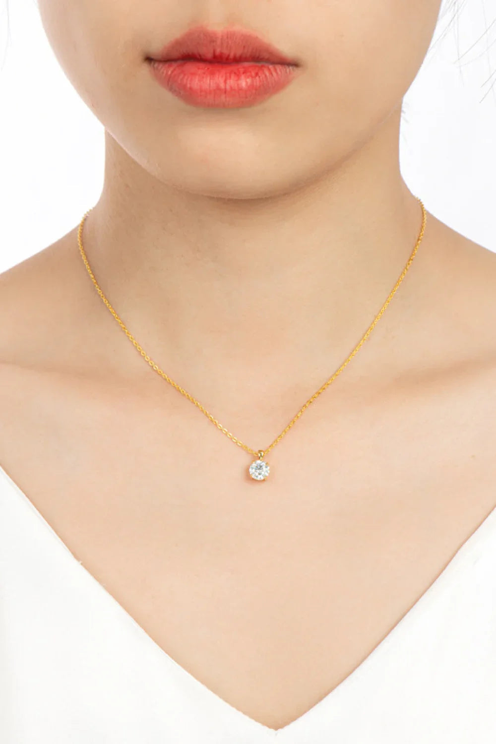 Minimalist Sterling Silver Moissanite Necklace - 1ct Sparkle Velanci