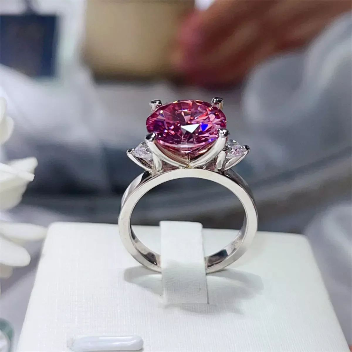 5 Carat Moissanite Ring Giulia - Radiant Fire Brilliance Women's Ring Velanci