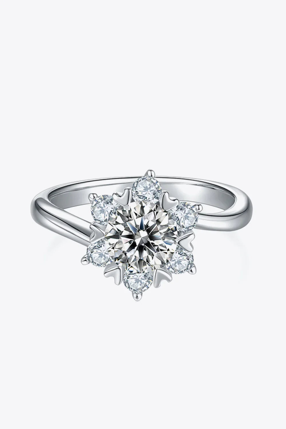 Moissanite Sterling Silver Ring Sofia - D Color VVS1 Sparkle Women's Ring Velanci