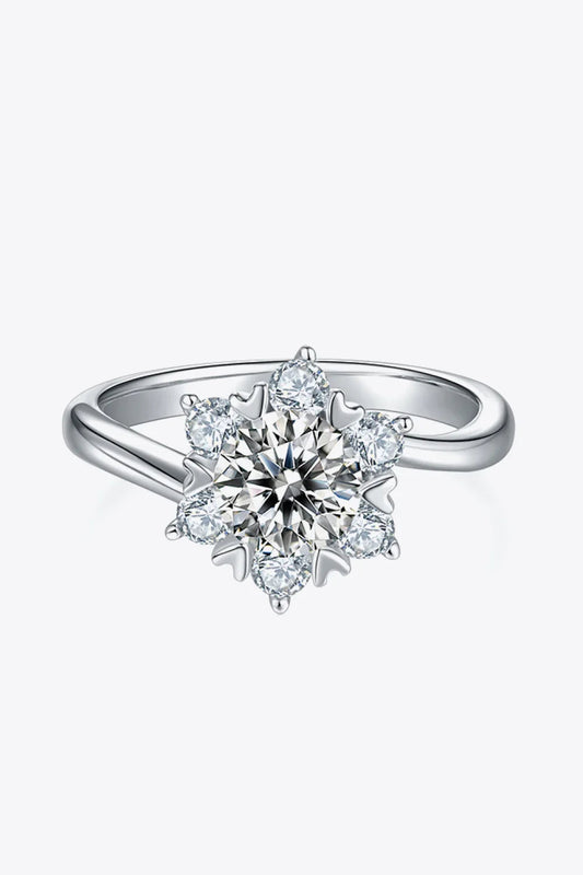 Moissanite Sterling Silver Ring Sofia - D Color VVS1 Sparkle Women's Ring Velanci