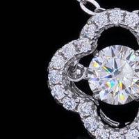 Sterling Moissanite Flower Pendant Necklace - Delicate Chic Velanci