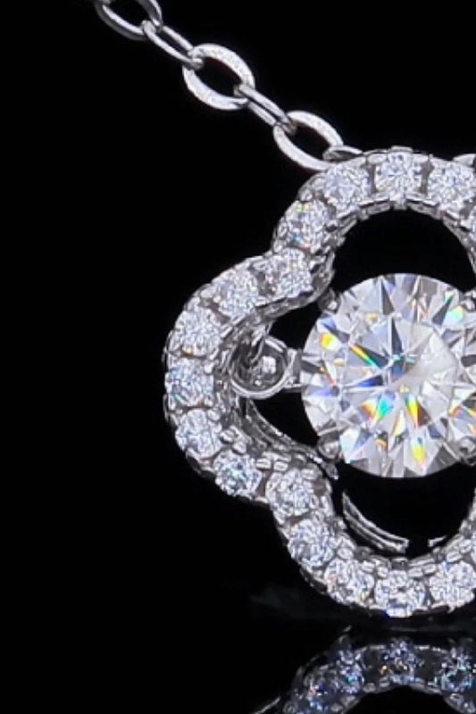 Sterling Moissanite Flower Pendant Necklace - Delicate Chic Velanci