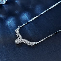 Platinum-Plated Moissanite Necklace - Delicate Sparkle Velanci