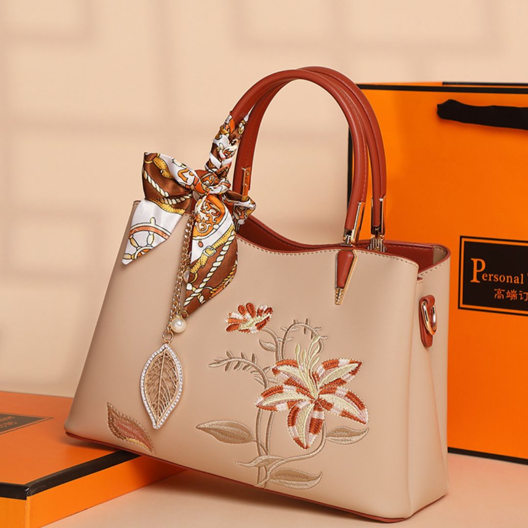 Velanci Velour Noir Leather Handbag