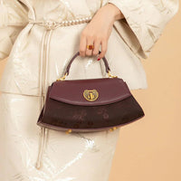 D'Amore Timeless Orchid Leather Handbag Velanci