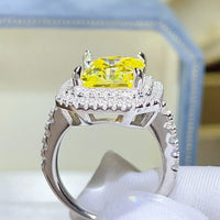 Moissanite Sterling Silver Ring Sofia - Ocean Glow Women's Ring Velanci