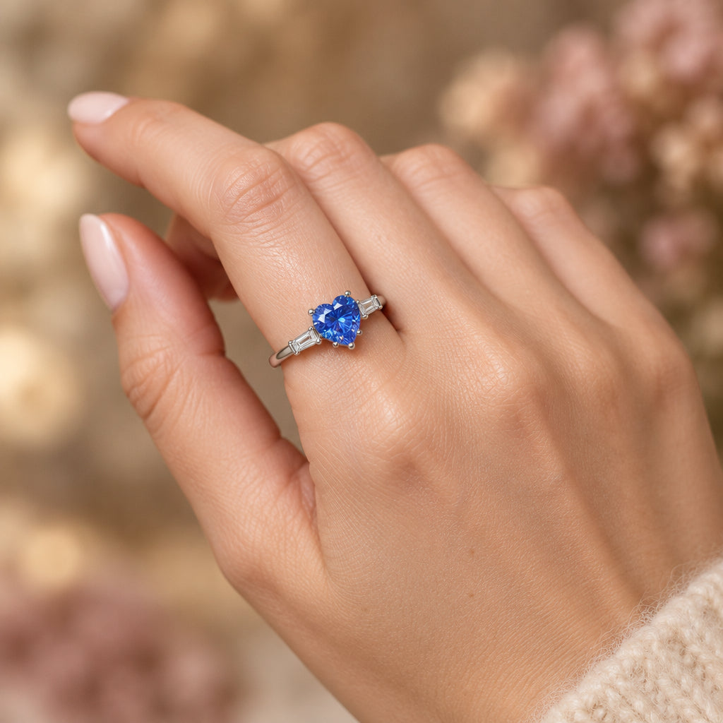 1 Carat Moissanite Heart Ring Chiara - Seaside Sparkle Women's Ring Velanci