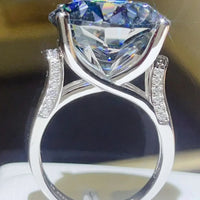 Moissanite Sterling Silver Ring Anna - 20 Carat Center Stone Women's Ring Velanci