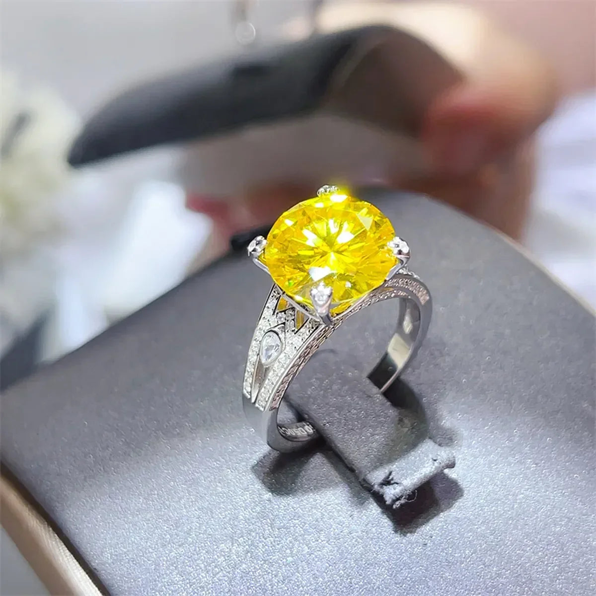 Ring Amelia - Five Carat Moissanite Sterling Silver Women's Ring Velanci