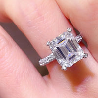 5 Carat Moissanite Ring Sofia - Emerald Cut Sparkle Women's Ring Velanci