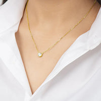 Moissanite 1Ct Pendant Necklace - Bezel Set Sterling Silver Velanci