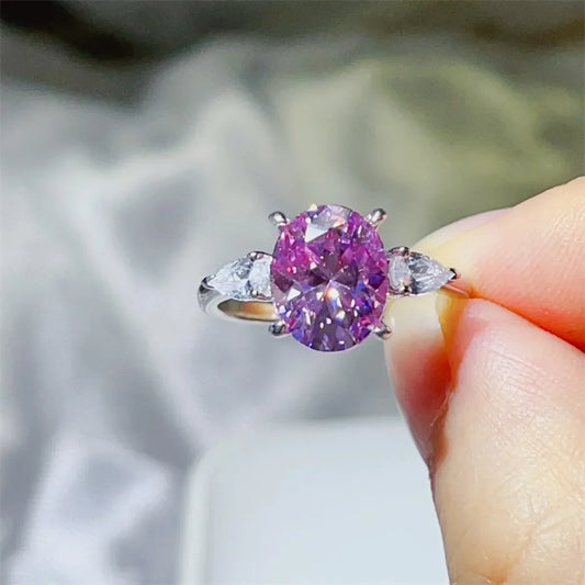 Moissanite Ring Sofia - 3 Carat Sterling Silver Sparkle Women's Ring Velanci