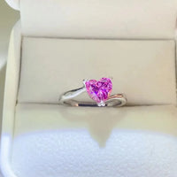 1 Carat Moissanite Ring Bianca - Pink Heartcut Shine Women's Ring Velanci