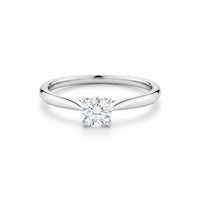 Moissanite Solitaire Ring Bianca - 0.5ct D VVS1 Silver Women's Ring Velanci
